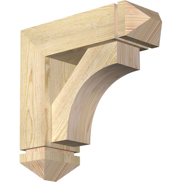 Ekena Millwork Westlake Arts and Crafts Rough Sawn Bracket w/ Offset Brace, Douglas Fir, 6"W x 18"D x 18"H BKT0604X18X18WTL03RDF - main